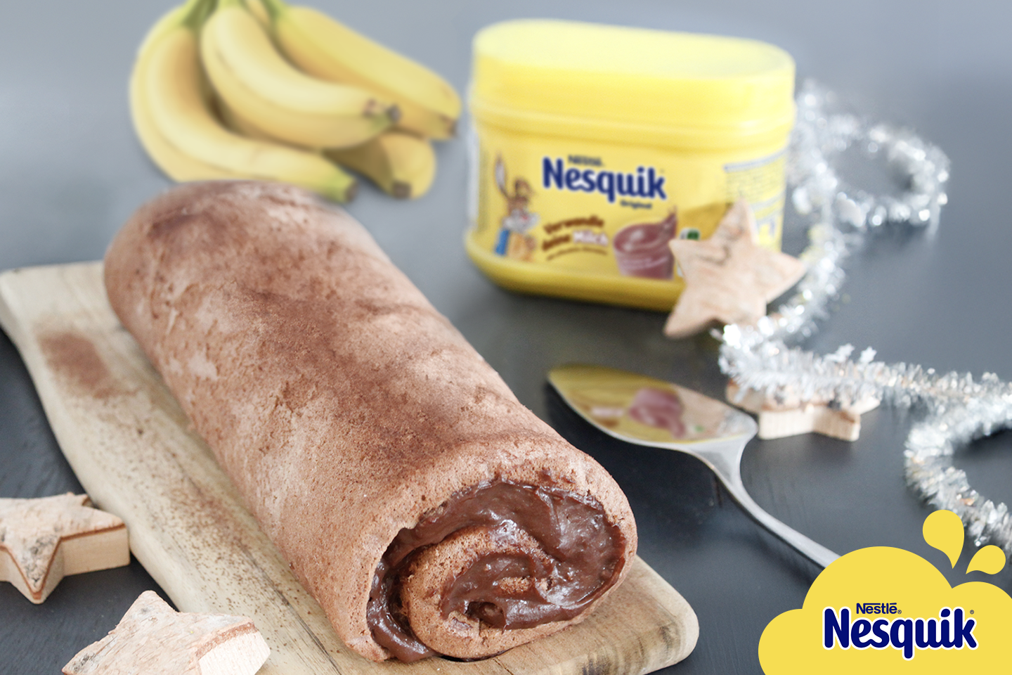 NESQUIK® Biskuitrolle mit Birne NESQUIK® Biskuitrolle mit Birne