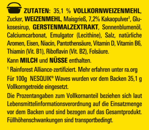 NESQUIK® Choco Waves Zutaten