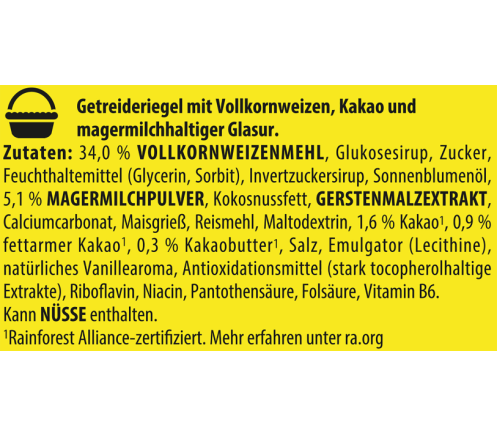 NESQUIK® Cerealien-Riegel Zutaten